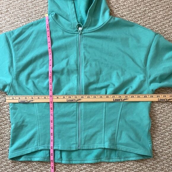 NWT Fabletics women’s teal Dakota zipped up cropped hoodie size 1X - Picture 10 of 10